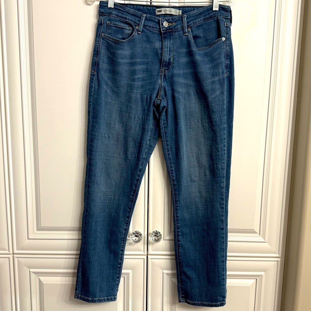 Levi’s Women’s Size 10 Mid Rise Skinny Medium Wash Blue Denim Jeans with Stretch